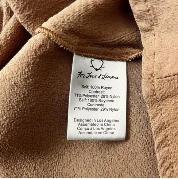 😁For Love & Lemons Festival Lace Bell Sleeve Dress - Tan - Size XS - Picture 10 of 11